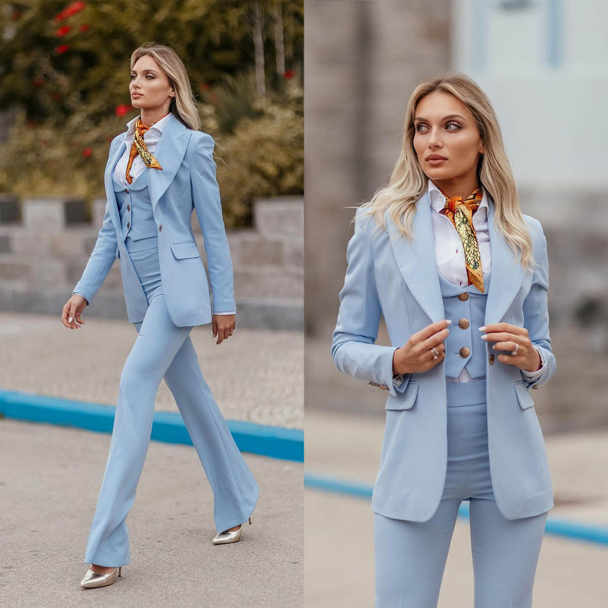 Women Formal Wear Tailor - Kadın Resmi Takım Elbise Gök Mavisi