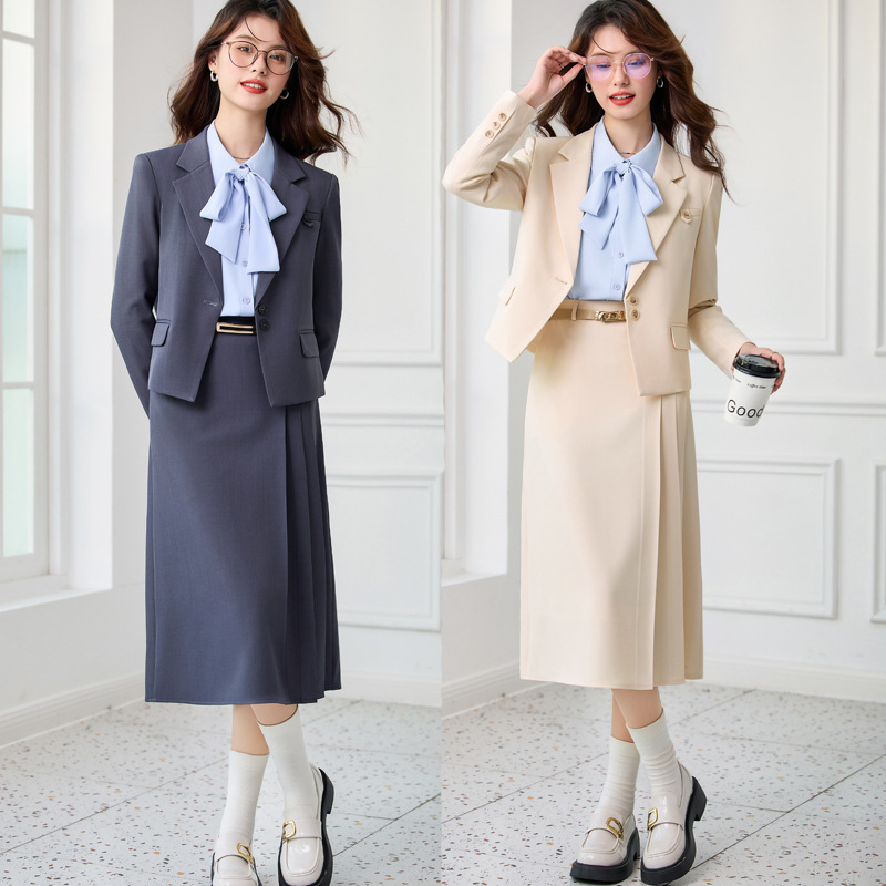Women'S Formal Wear Petite - İlkbahar ve sonbahar için gri kadın