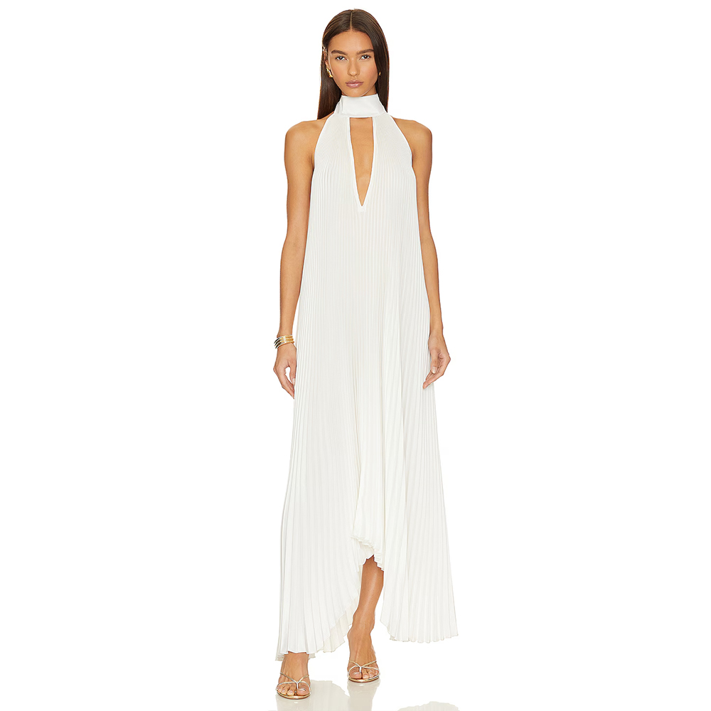 Women'S Formal Wear Wedding Guest - Abiye Elbiseler Derin V Yaka Eşarp