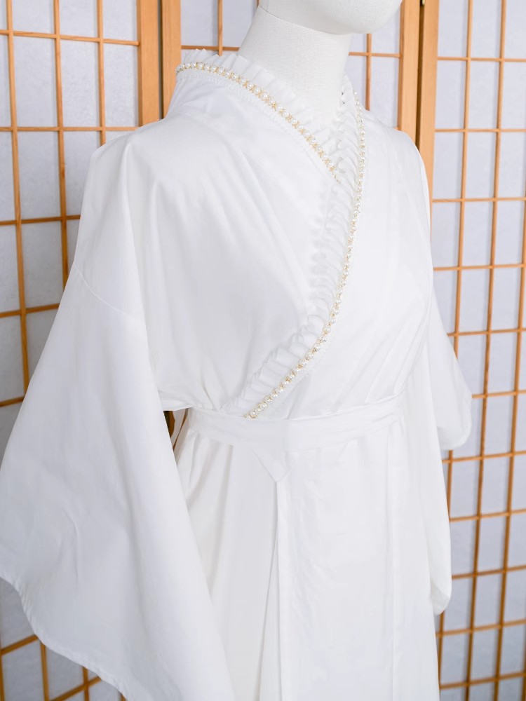 Japanese Women Formal Wear - Dantelli Kimono İç Giysisi Beyaz Renk
