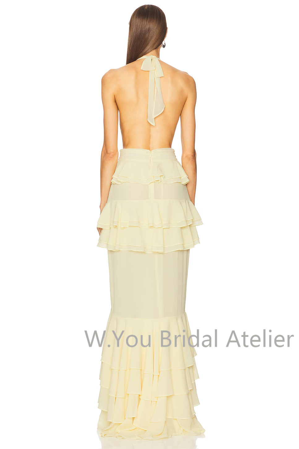Women'S Formal Wear Wedding Guest - Abiye Elbiseler Derin V Yaka Halter