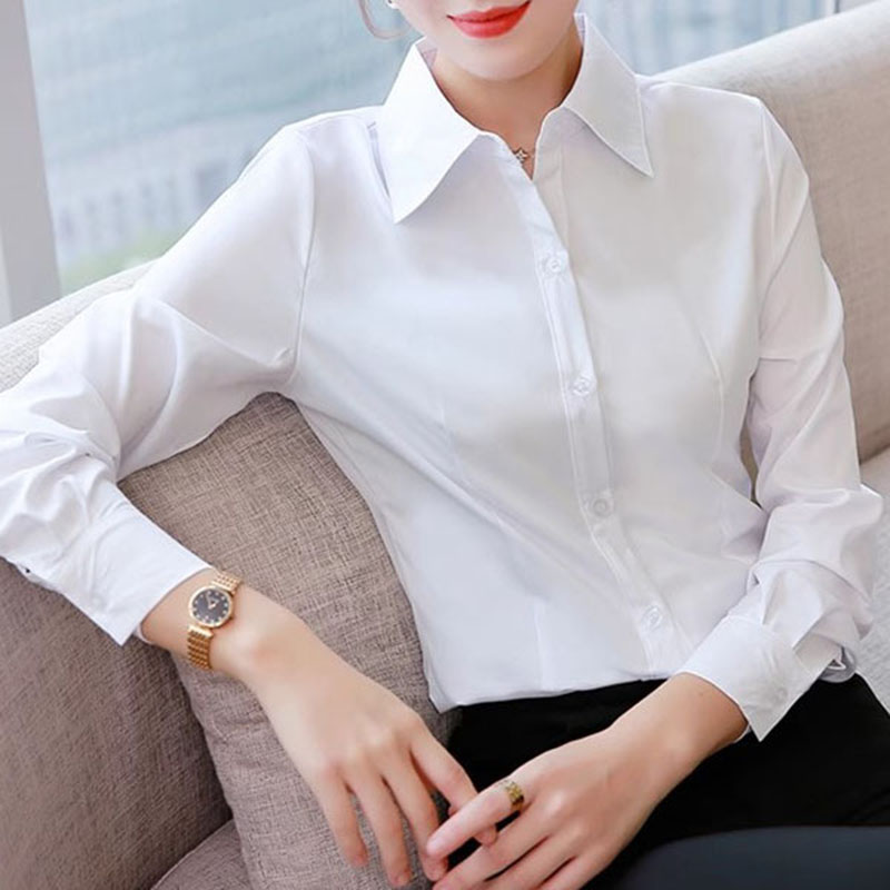 Women Formal Wear White Shirt - Beyaz Dar Kesim Resmi Ofis Bayan