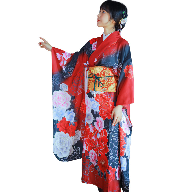 Japanese Women Formal Wear - Kadın Japon Kimonosu Resmi Giyim Baskılı