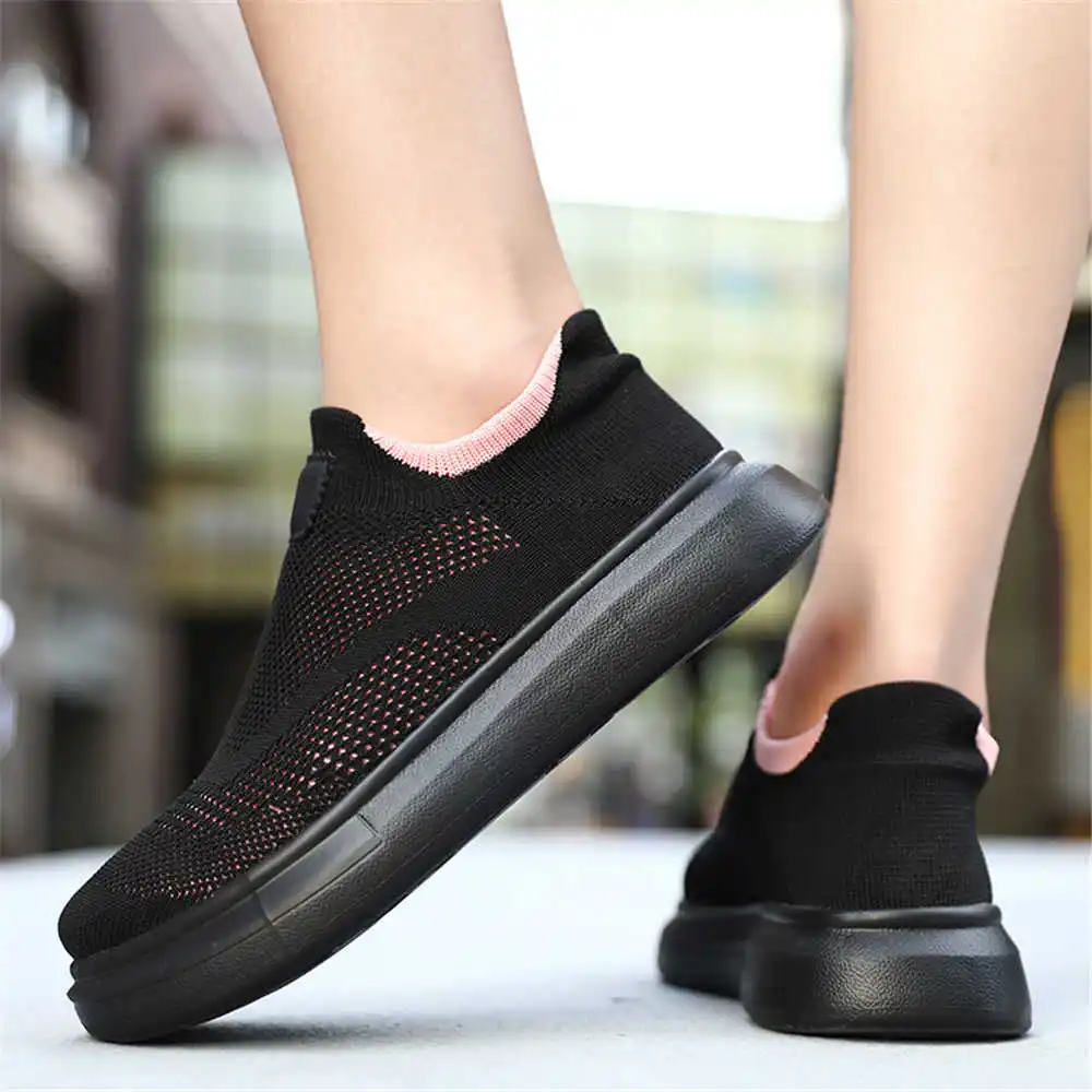 Formal Women Daily Wear Shoes - Platform çorap kahverengi ayakkabı kadın kaykay