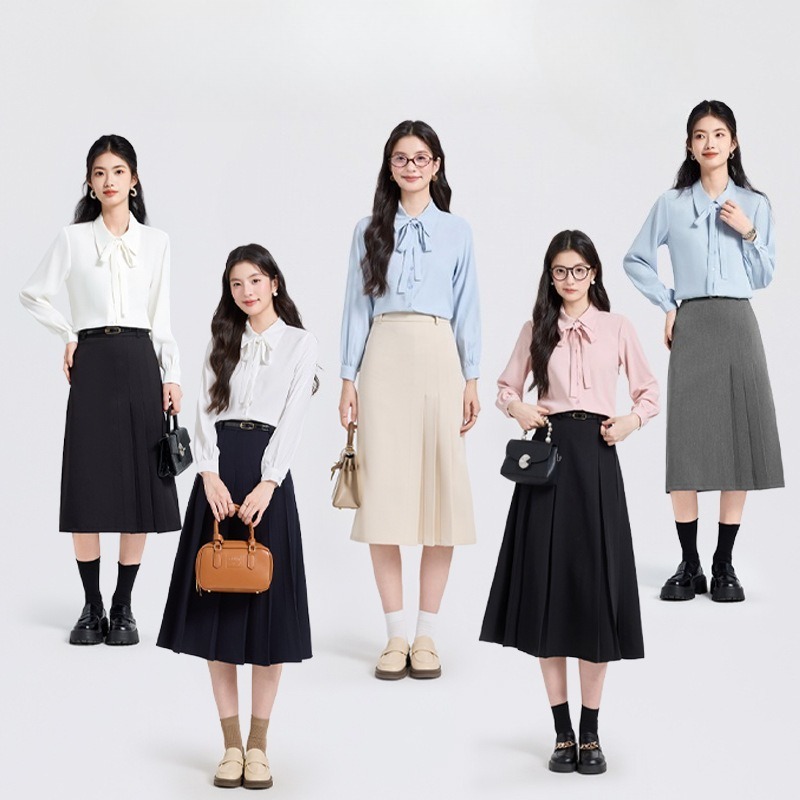 Women'S Formal Wear Petite - Kadınlar İçin Pembe Şifon Gömlek Yeni
