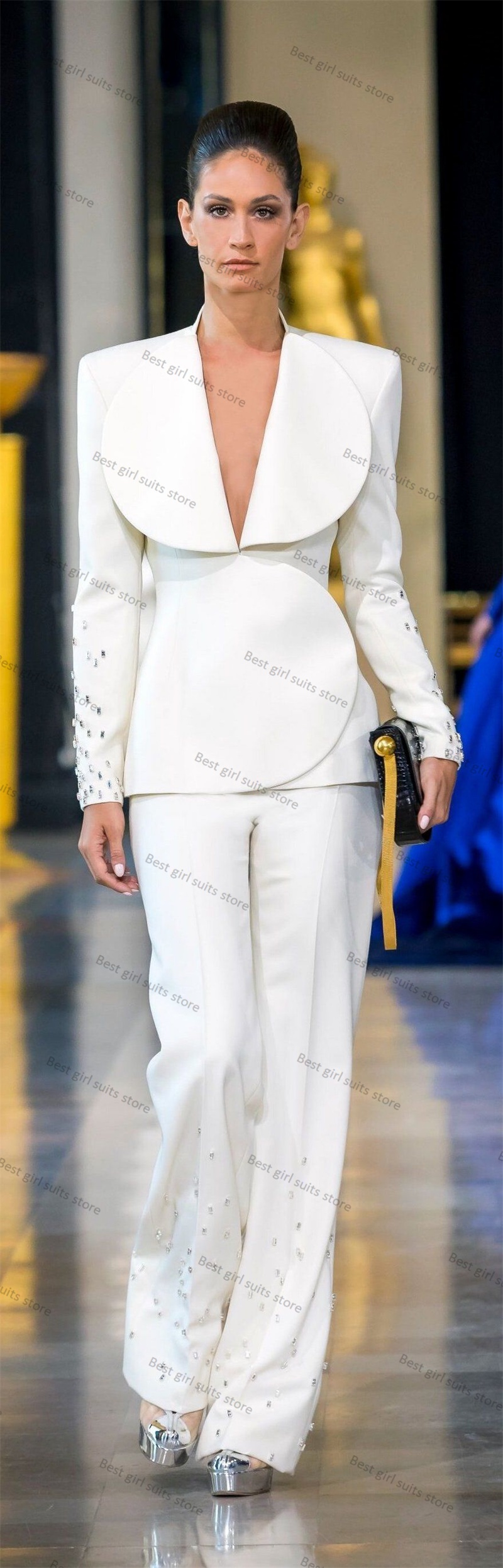 Zarif beyaz kadın takım elbise - Women Formal Wear Tailor incelemesi ve fiyatı