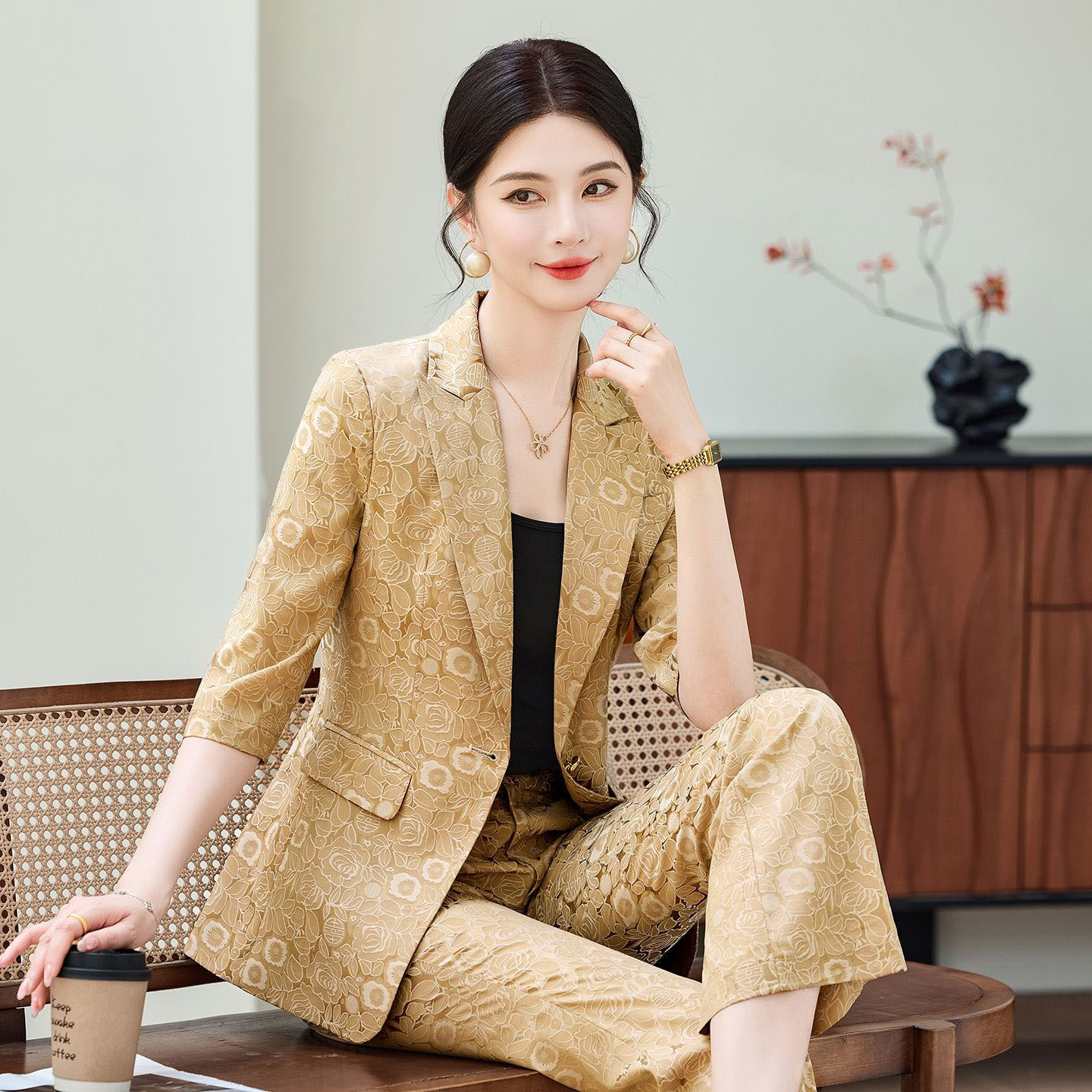 Moda Kayısı Rengi Yarım Kol Pr - Women Formal Wear With Blazer incelemesi ve fiyatı