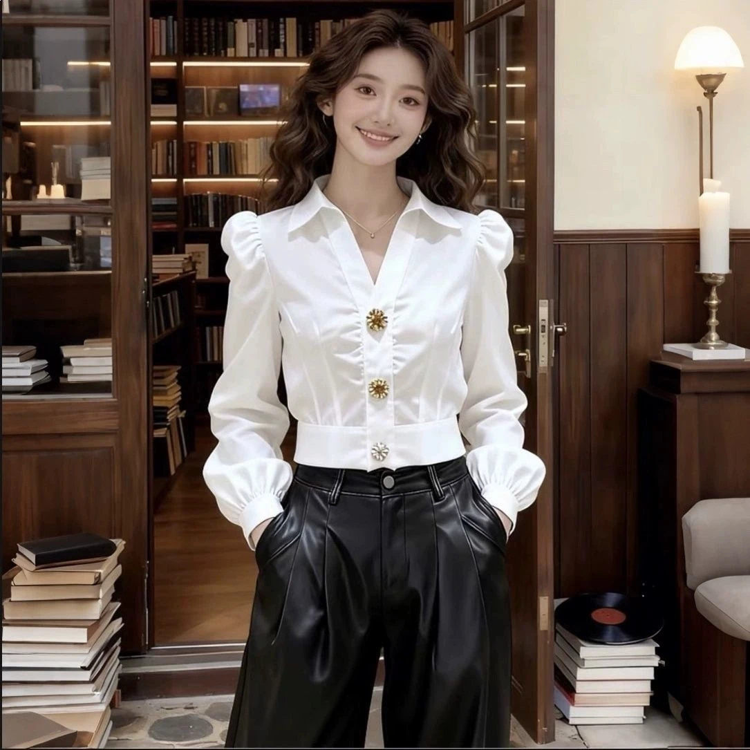 Zarif Beyaz Gömlek V Yaka Bluz - Women Formal Wear White Shirt incelemesi ve fiyatı