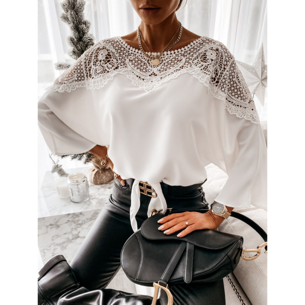 Klasik Uzun Kollu Dantel Bluz  - Women Formal Wear White Shirt incelemesi ve fiyatı
