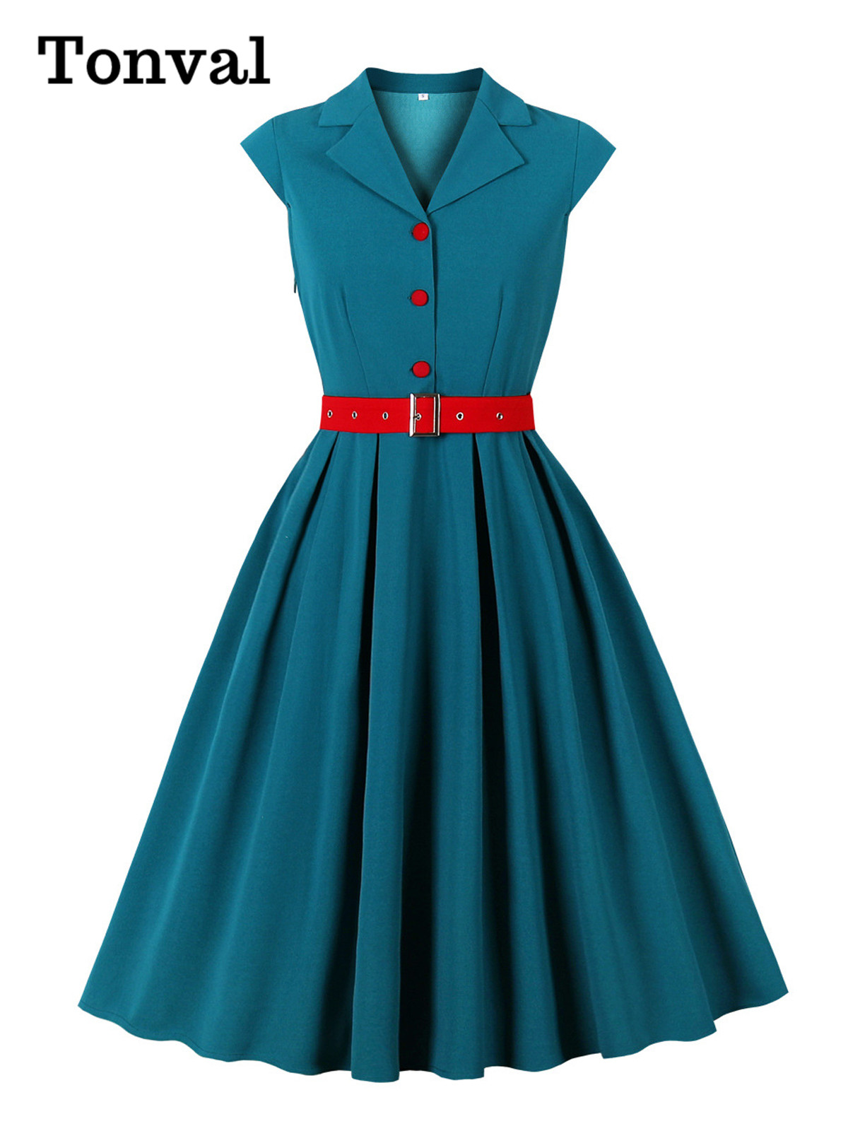 Tonval Çentikli Yaka Cap Sleev - Women'S Red Formal Wear incelemesi ve fiyatı