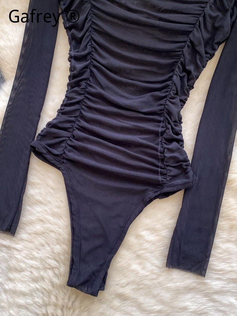 Seksi Gri Fileli Büzgülü Body  - Turtleneck Bodysuit Office incelemesi ve fiyatı