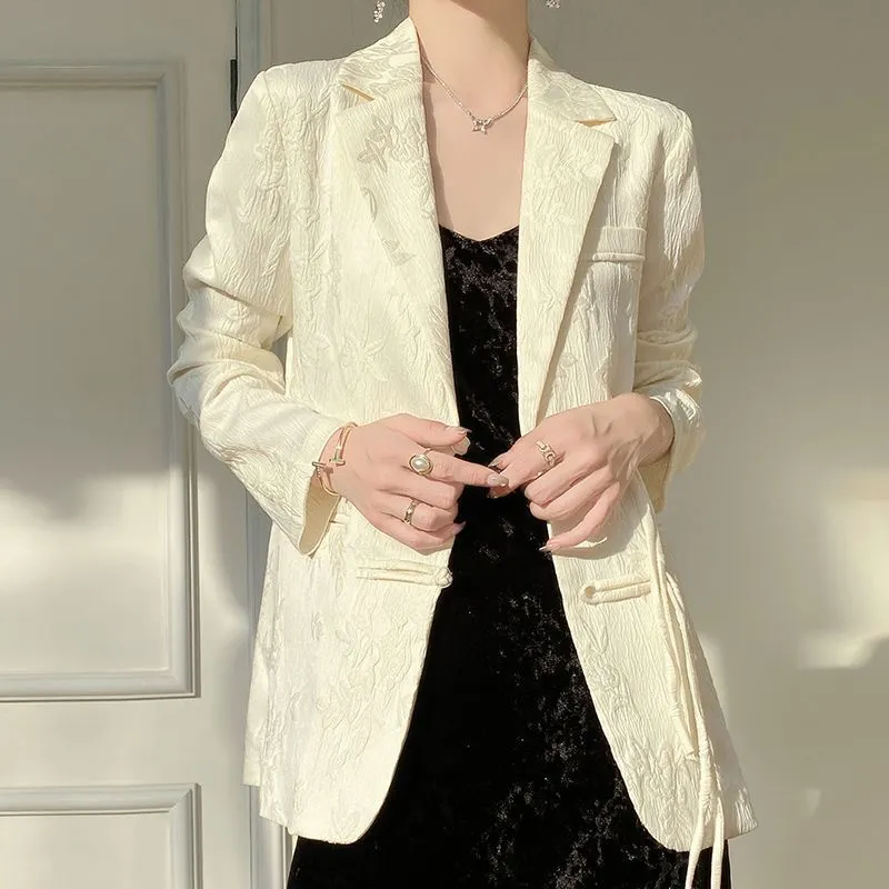 Kadın Beyaz Dokulu Blazer Ceke - Women Formal Wear With Blazer incelemesi ve fiyatı